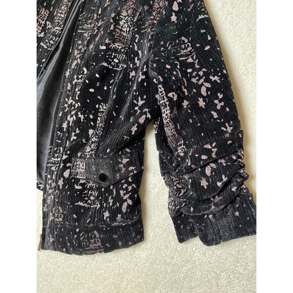 Christopher & Banks Women's Velvet Metallic Whimsygoth Office Jacket L Black - Picture 4 of 11